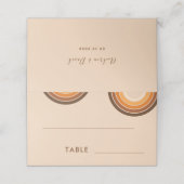 Retro Rainbow Seventies Typografie Cream Beige 70' Plaatskaartje (Buitenkant ongevouwen)