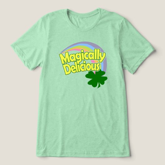 Retro Rainbow Shamrock Tri-Blend Shirt (Design voorkant)