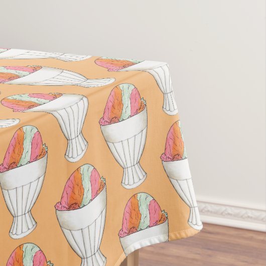 Retro Rainbow Sherbet Ice Cream Dessert Pastel Tafelkleed (Voorbeeld)