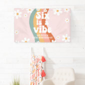Retro Rainbow Six is een Vibe Daisy 6de Spandoek (Insitu)
