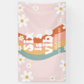 Retro Rainbow Six is een Vibe Daisy 6de Spandoek (Verticaal)