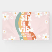 Retro Rainbow Six is een Vibe Daisy 6TH Spandoek (Horizontaal)