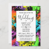 Retro Rainbow Splash Weddenschap Kaart (Voorkant)