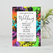 Retro Rainbow Splash Weddenschap Kaart (Staand voorkant)