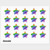 Retro Rainbow Star Stickers (Vel)