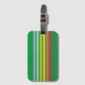 Retro Rainbow Stripe Green Bagagelabel (Voorkant (verticaal))