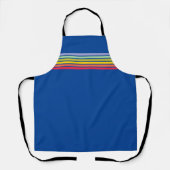 Retro Rainbow Stripe op blauw Schort (Voorkant)