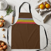 Retro Rainbow Stripe op Brown Schort