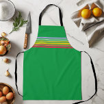 Retro Rainbow Stripe op Green Schort<br><div class="desc">aanpassen om de achtergrondkleur te wijzigen</div>