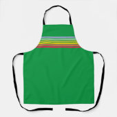 Retro Rainbow Stripe op Green Schort (Voorkant)