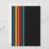 Retro Rainbow Striped “Fifty” Birthday Invitation Kaart (Achterkant)