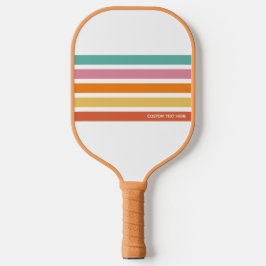 Retro Rainbow Stripes Gepersonaliseerde tekst Pickleball Paddle