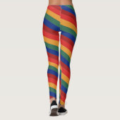 Retro Rainbow Stripes Regenbogen Regenbogenfarben Leggings (Achterkant)