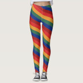 Retro Rainbow Stripes Regenbogen Regenbogenfarben Leggings (Voorkant)
