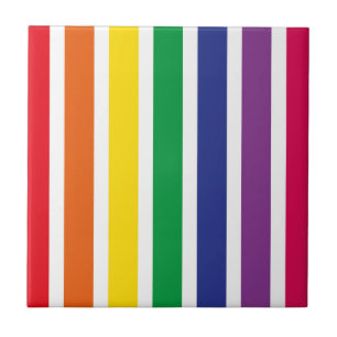 Retro RAINBOW Stripes Tegeltje