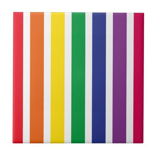 Retro RAINBOW Stripes Tegeltje (Voorkant)
