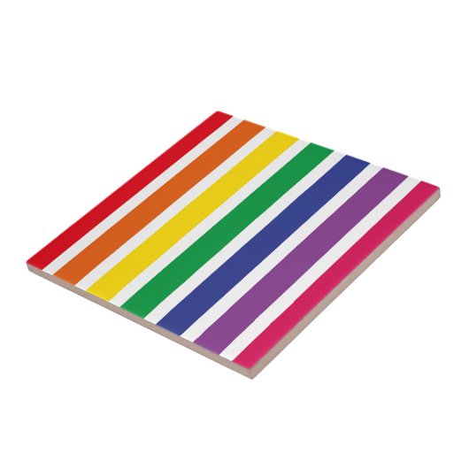 Retro RAINBOW Stripes Tegeltje (Zijkant)