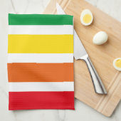 Retro RAINBOW Stripes Theedoek (Quarter Fold)