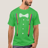 Retro Rainbow Suspender Leprechaun St Patricks Day T-shirt (Voorkant)