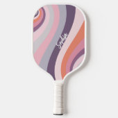 Retro Rainbow Swirl Custom Name Pickleball Paddle (Achterkant)