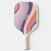 Retro Rainbow Swirl Custom Name Pickleball Paddle (Voorkant)