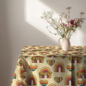 Retro Rainbow Tablecloth 60s Pastel Table Joy Tafelkleed