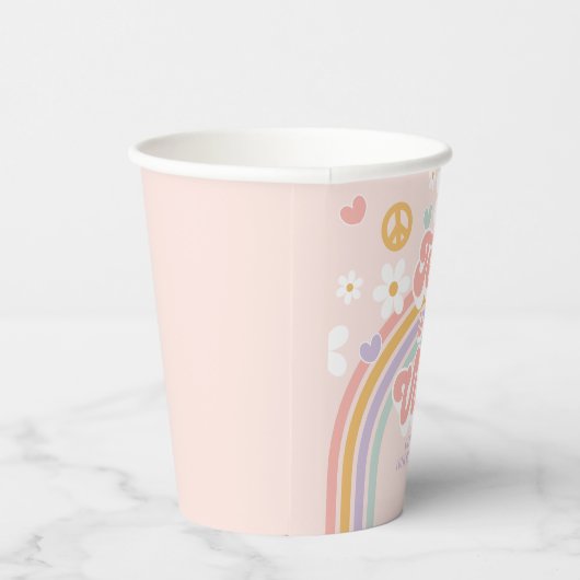 Retro Rainbow Ten is een Vibe 10e verjaardag Papieren Bekers (Rechts)