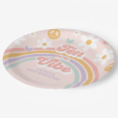Retro Rainbow Ten is een Vibe 10e verjaardag Papieren Bordje (Gekanteld)