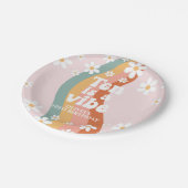 Retro Rainbow Ten is een Vibe Daisy 10e verjaardag Papieren Bordje (Gekanteld)