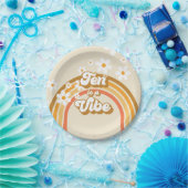 Retro Rainbow Ten is een Vibe Groovy 10e verjaarda Papieren Bordje (Feest)