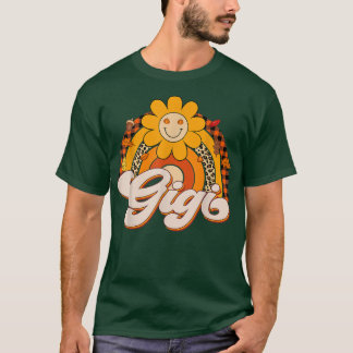 Retro Rainbow Thankful Gigi Herfst Autumn Thanksgi T-shirt