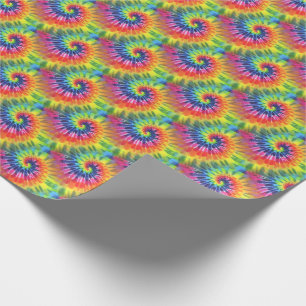 Retro Rainbow Tie Dye Patroon Cadeaupapier