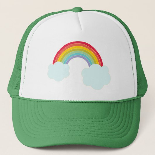 Retro Rainbow Trucker Hat Trucker Pet (Voorkant)