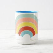 Retro Rainbow Tweekleurige Koffiemok (Center)