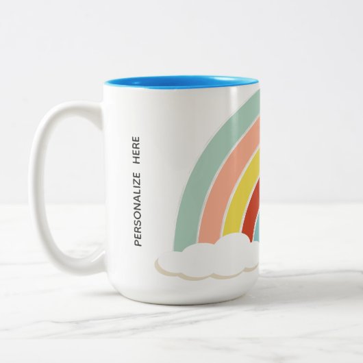 Retro Rainbow Tweekleurige Koffiemok (Links)