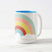Retro Rainbow Tweekleurige Koffiemok (Voorkant rechts)