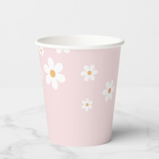 Retro Rainbow Two Groovy Daisy Papieren Bekers (Achterkant)