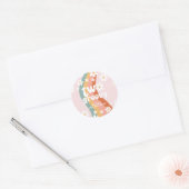 Retro Rainbow Two Groovy Daisy Ronde Sticker (Envelop)