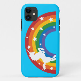 Retro Rainbow Unicorn iPhone 5/5S Hoesje
