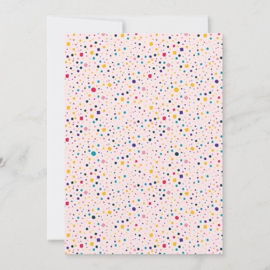 Retro Rainbow Unicorn Party Kaart (Achterkant)