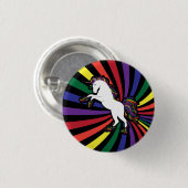 Retro Rainbow Unicorn Ronde Button 3,2 Cm (Voorkant /achterkant)