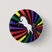 Retro Rainbow Unicorn Ronde Button 3,2 Cm (Voorkant)