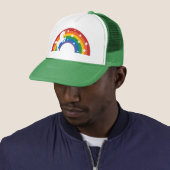 Retro Rainbow Unicorn Trucker Pet (In situ)