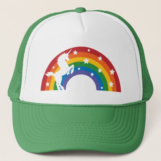 Retro Rainbow Unicorn Trucker Pet (Voorkant)