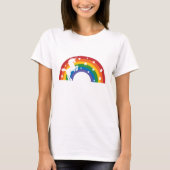 Retro Rainbow Unicorn White T-Shirt (Voorkant)