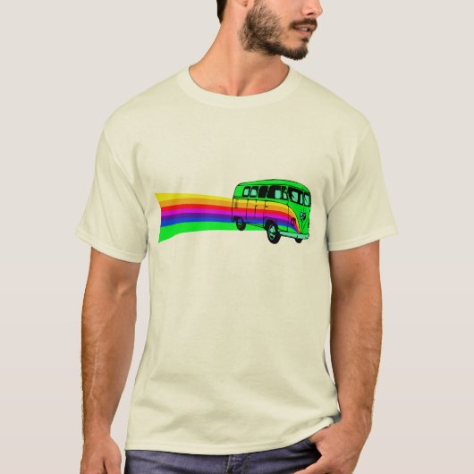 Retro Rainbow Van Design T-shirt (Voorkant)