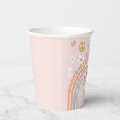 Retro Rainbow Vijf is een Vibe 5de verjaardag Papieren Bekers (Rechts)