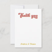 Retro Rainbow Wave LGBTQ Gay Pride Bruiloft Bedankkaart (Voorkant)