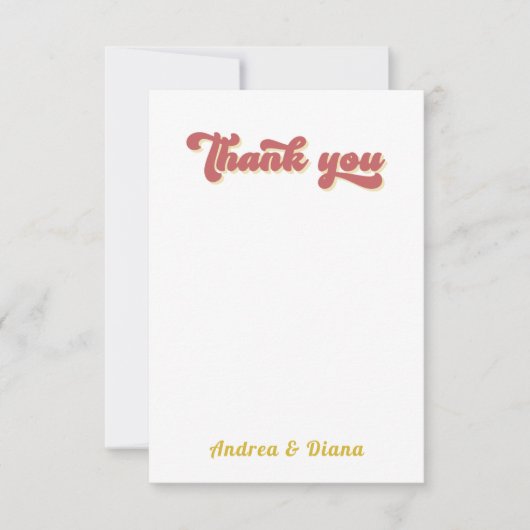 Retro Rainbow Wave LGBTQ Gay Pride Bruiloft Bedankkaart (Voorkant)