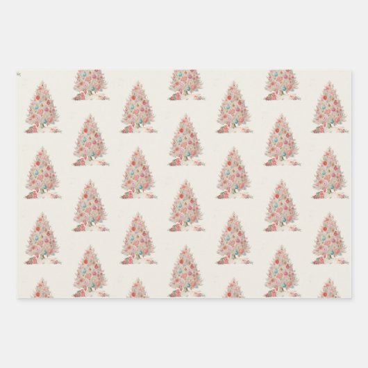 Retro Rainbow Wrapping Paper Flat Sheet Set of 3 (Voorkant 3)